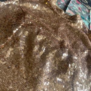Charlotte Russe L crop top sequin dress shirt